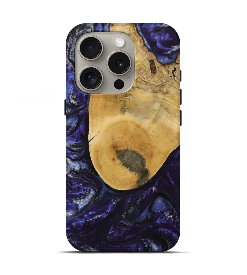 iPhone 16 Pro Wood Live Edge Phone Case - Angel (Purple, 731782)