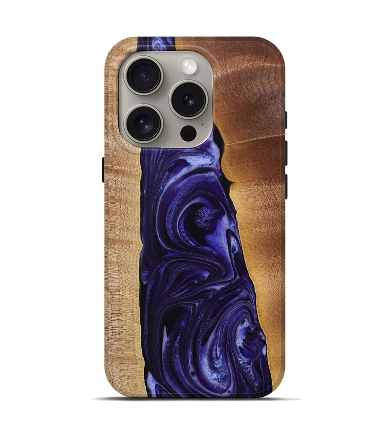 iPhone 16 Pro Wood Live Edge Phone Case - Shaili (Purple, 731790)