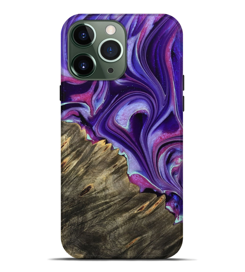 iPhone 13 Pro Max Wood Live Edge Phone Case - Yogi (Purple, 732334)