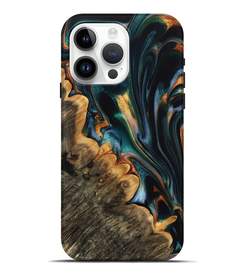 iPhone 15 Pro Max Wood Live Edge Phone Case - Loretto (Green, 732353)