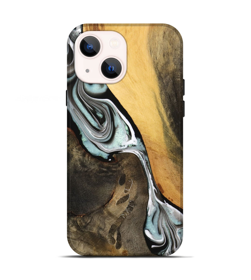 iPhone 13 Wood Live Edge Phone Case - Bryna (Black & White, 732355)