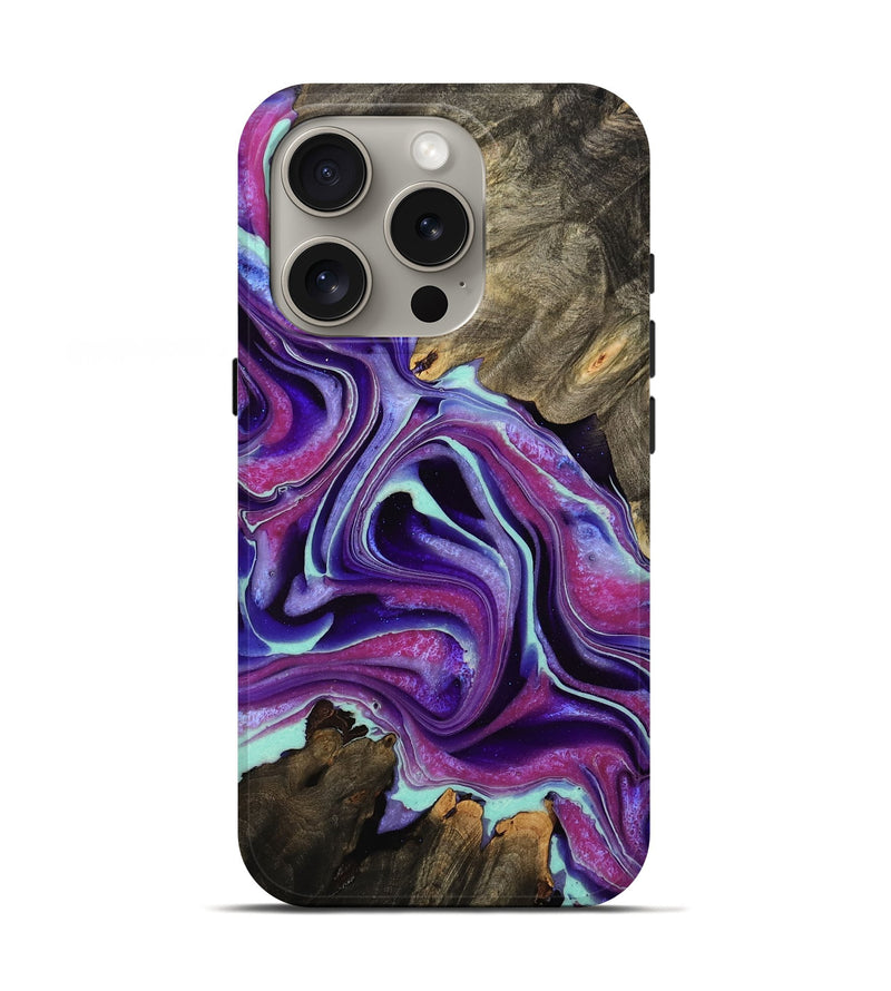 iPhone 16 Pro Wood Live Edge Phone Case - Tabbie (Purple, 732372)