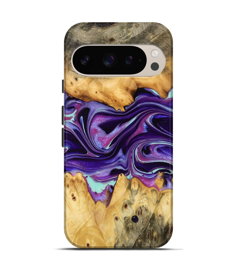 Pixel 9 Pro Wood Live Edge Phone Case - Lezlie (Purple, 732377)