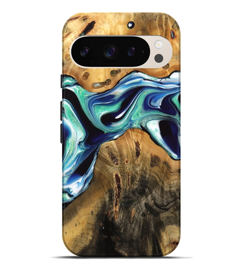 Pixel 9 Pro XL Wood Live Edge Phone Case - Dpnis (Green, 732533)