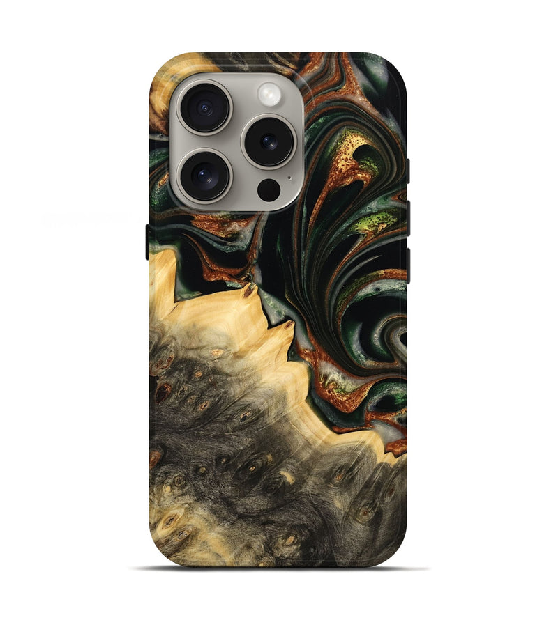 iPhone 16 Pro Wood Live Edge Phone Case - Virge (Green, 732536)