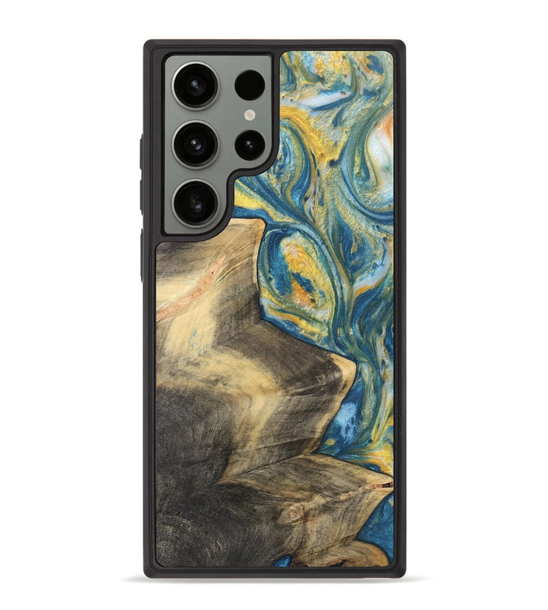 Galaxy S23 Ultra Wood Phone Case - Cornell (Teal & Gold, 732924)