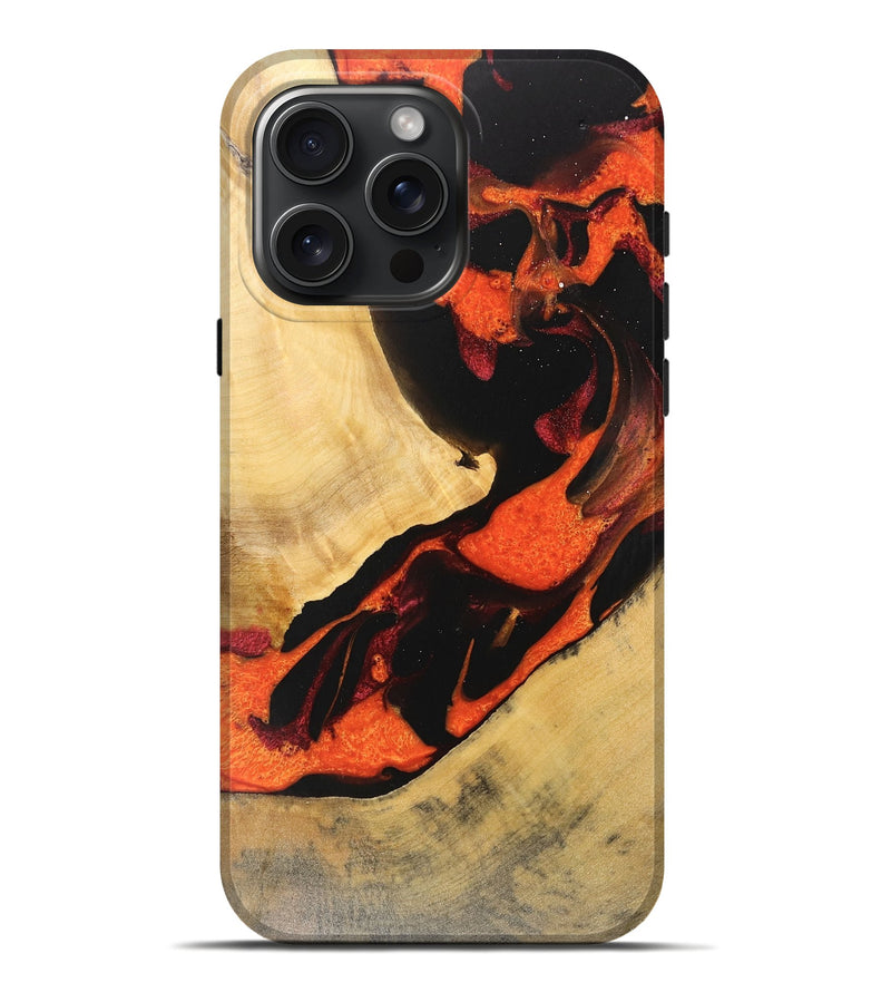 iPhone 16 Pro Max Wood Live Edge Phone Case - Carline (Red, 733017)