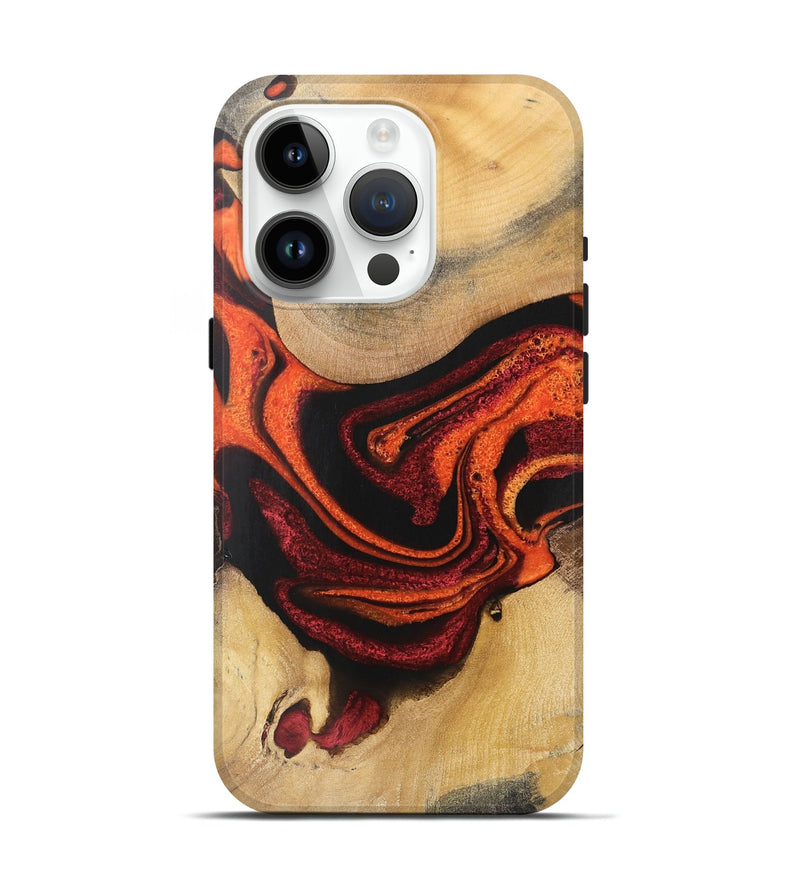 iPhone 15 Pro Wood Live Edge Phone Case - Bevyn (Red, 733019)