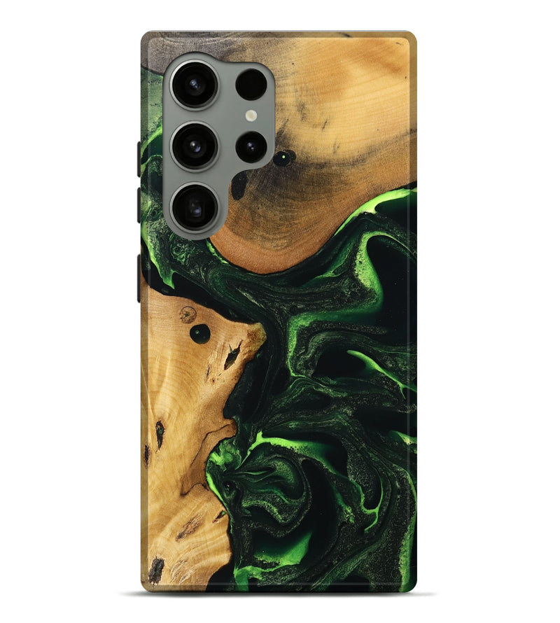 Galaxy S24 Ultra Wood Live Edge Phone Case - January (Green, 733020)