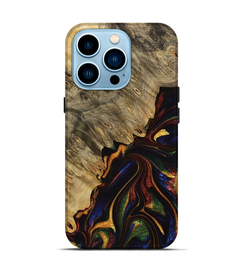 iPhone 14 Pro Wood Live Edge Phone Case - Kenji (Red, 733032)