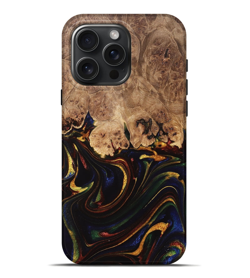 iPhone 16 Pro Max Wood Live Edge Phone Case - Shandie (Red, 733044)