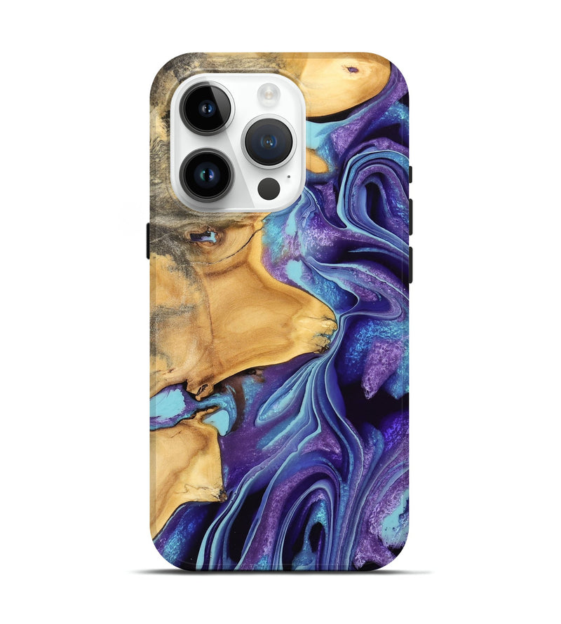 iPhone 15 Pro Wood Live Edge Phone Case - Lope (Purple, 733064)