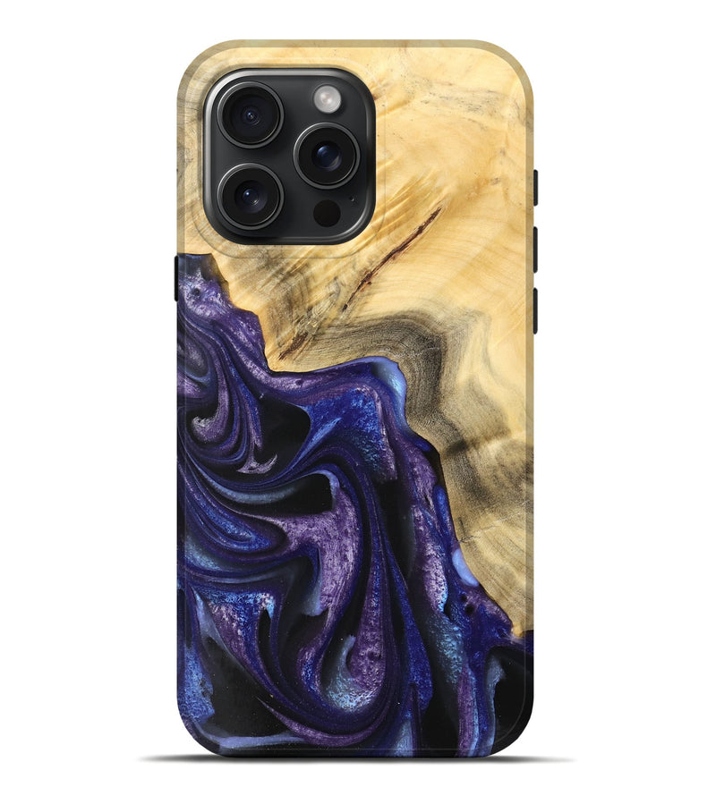 iPhone 16 Pro Max Wood Live Edge Phone Case - Gregg (Purple, 733065)