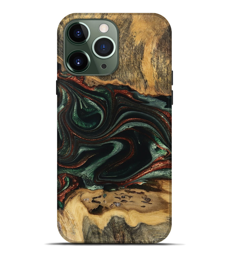 iPhone 13 Pro Max Wood Live Edge Phone Case - Laylah (Green, 733066)