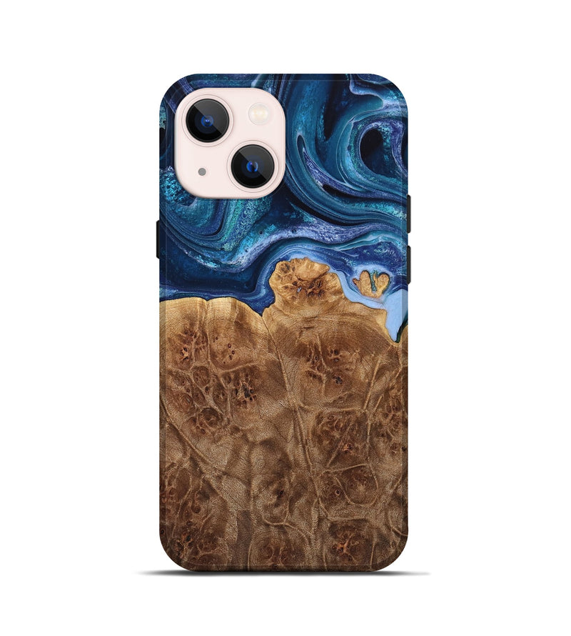iPhone 13 mini Wood Live Edge Phone Case - Licha (Blue, 733069)