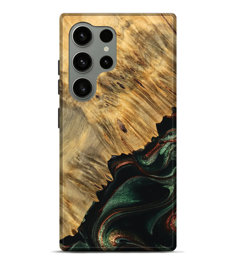 Galaxy S24 Ultra Wood Live Edge Phone Case - Student (Green, 733070)
