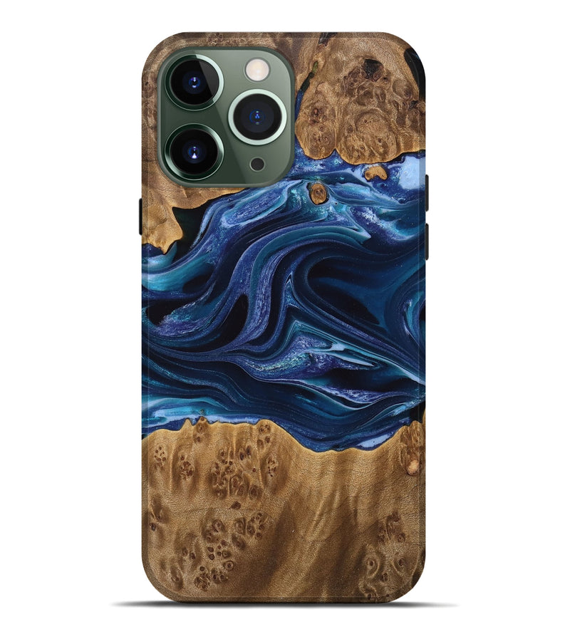 iPhone 13 Pro Max Wood Live Edge Phone Case - Melek (Blue, 733079)