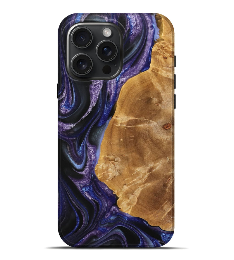 iPhone 16 Pro Max Wood Live Edge Phone Case - Danna (Purple, 733080)