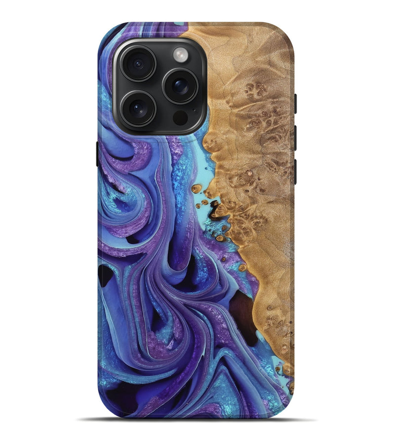 iPhone 16 Pro Max Wood Live Edge Phone Case - Kini (Purple, 733088)