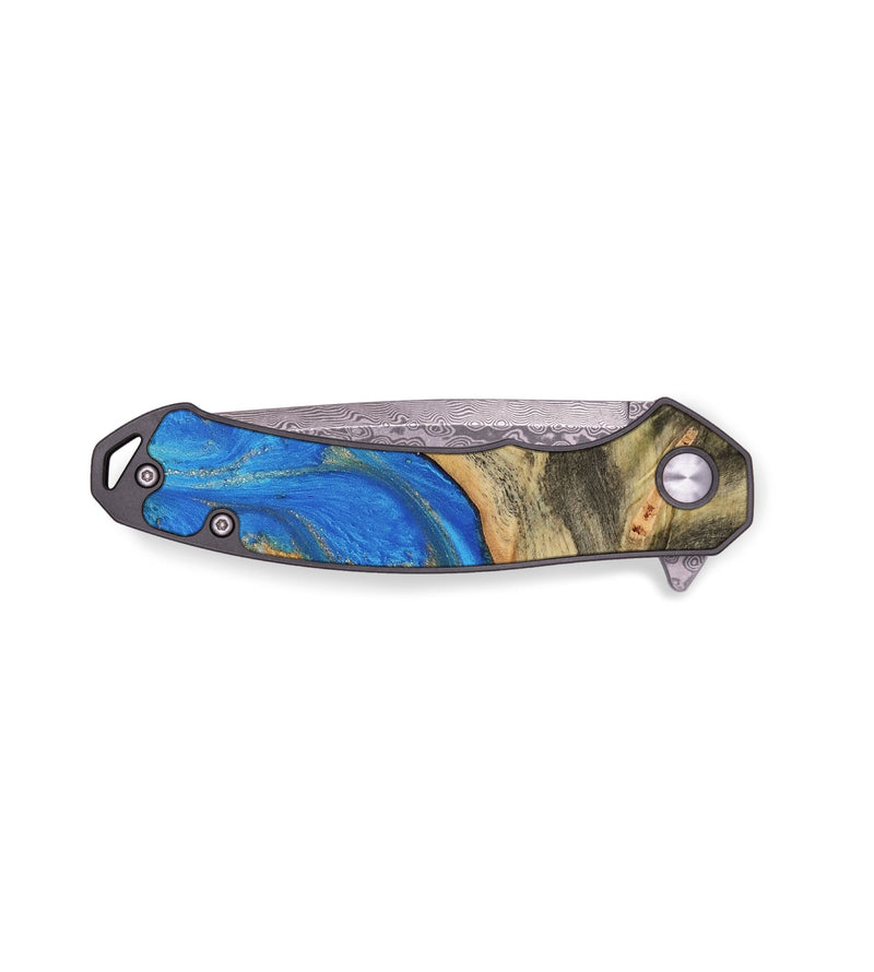 EDC Wood Pocket Knife - Idette (Teal & Gold, 733134)