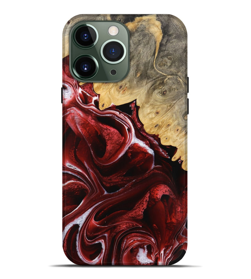 iPhone 13 Pro Max Wood Live Edge Phone Case - Nachum (Red, 733390)