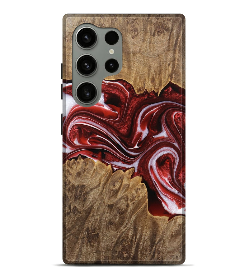 Galaxy S24 Ultra Wood Live Edge Phone Case - Gennaro (Red, 733393)