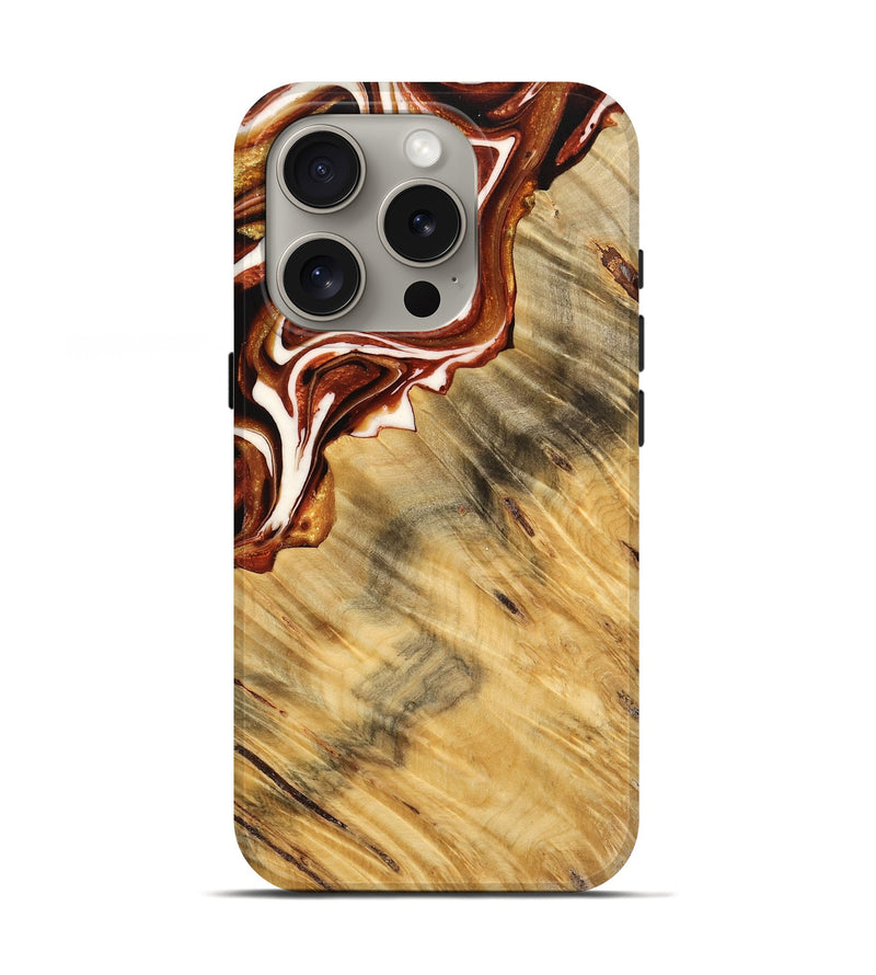 iPhone 16 Pro Wood Live Edge Phone Case - Aldona (Red, 733394)