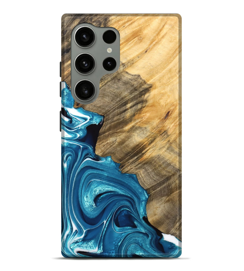 Galaxy S24 Ultra Wood Live Edge Phone Case - Willian (Blue, 733398)