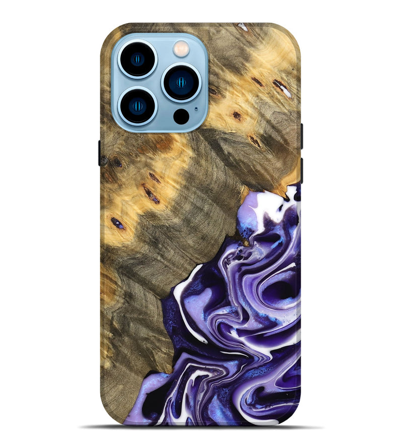 iPhone 14 Pro Max Wood Live Edge Phone Case - Maurijn (Purple, 733425)
