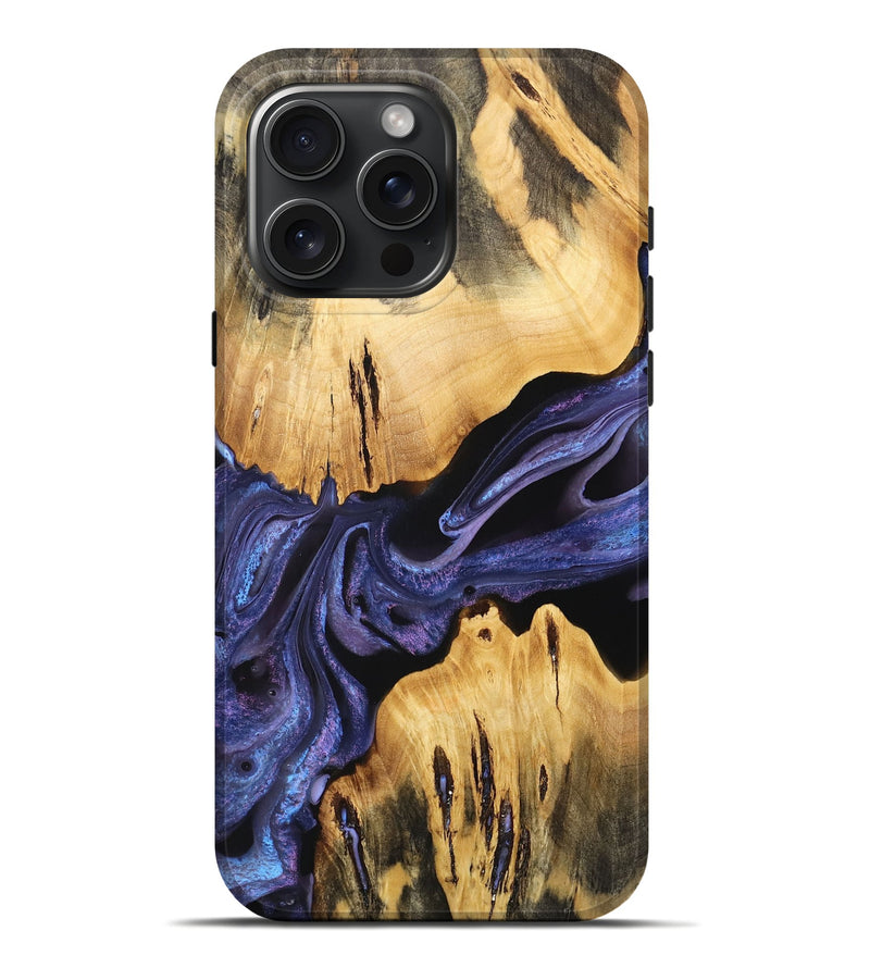 iPhone 16 Pro Max Wood Live Edge Phone Case - Waneta (Purple, 733824)