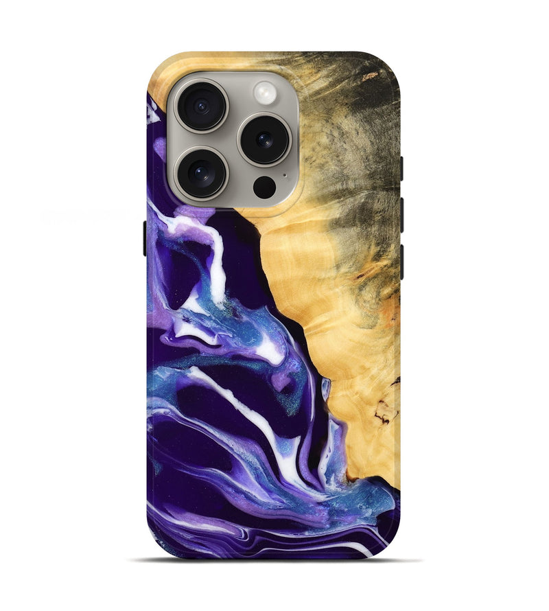 iPhone 16 Pro Wood Live Edge Phone Case - Hirooki (Purple, 733827)