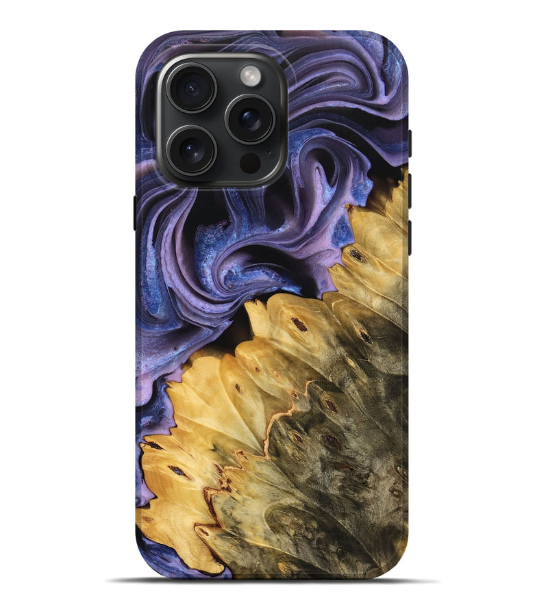 iPhone 16 Pro Max Wood Live Edge Phone Case - Halina (Purple, 733840)