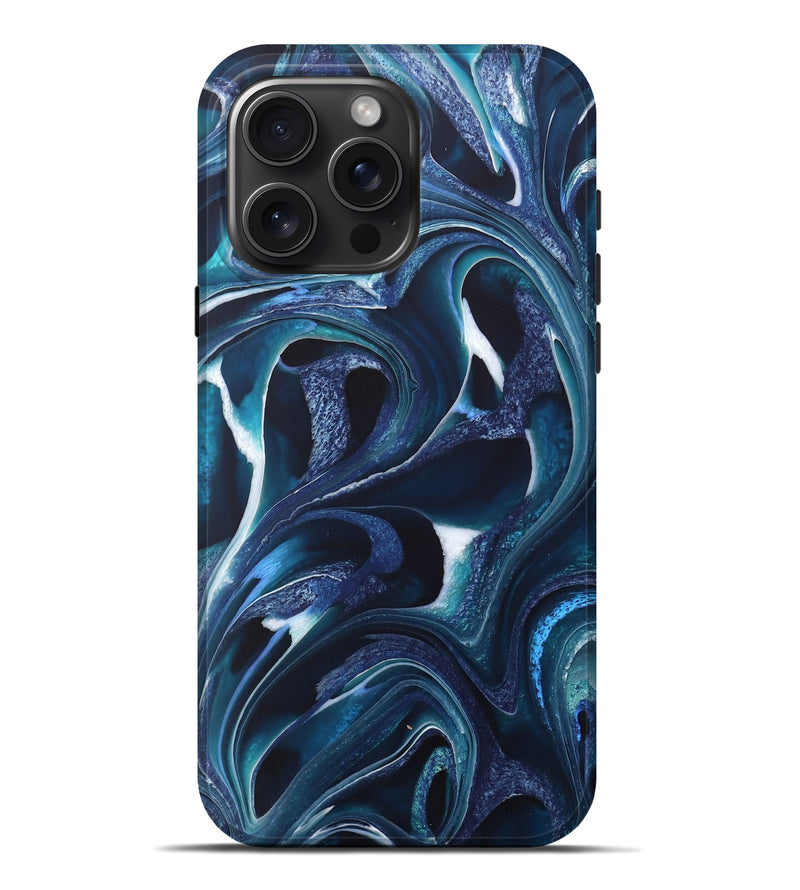 iPhone 16 Pro Max ResinArt Live Edge Phone Case - Savita (Blue, 733851)