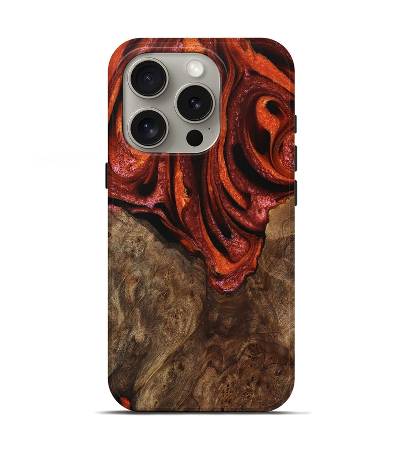 iPhone 16 Pro Wood Live Edge Phone Case - Bram (Red, 733874)