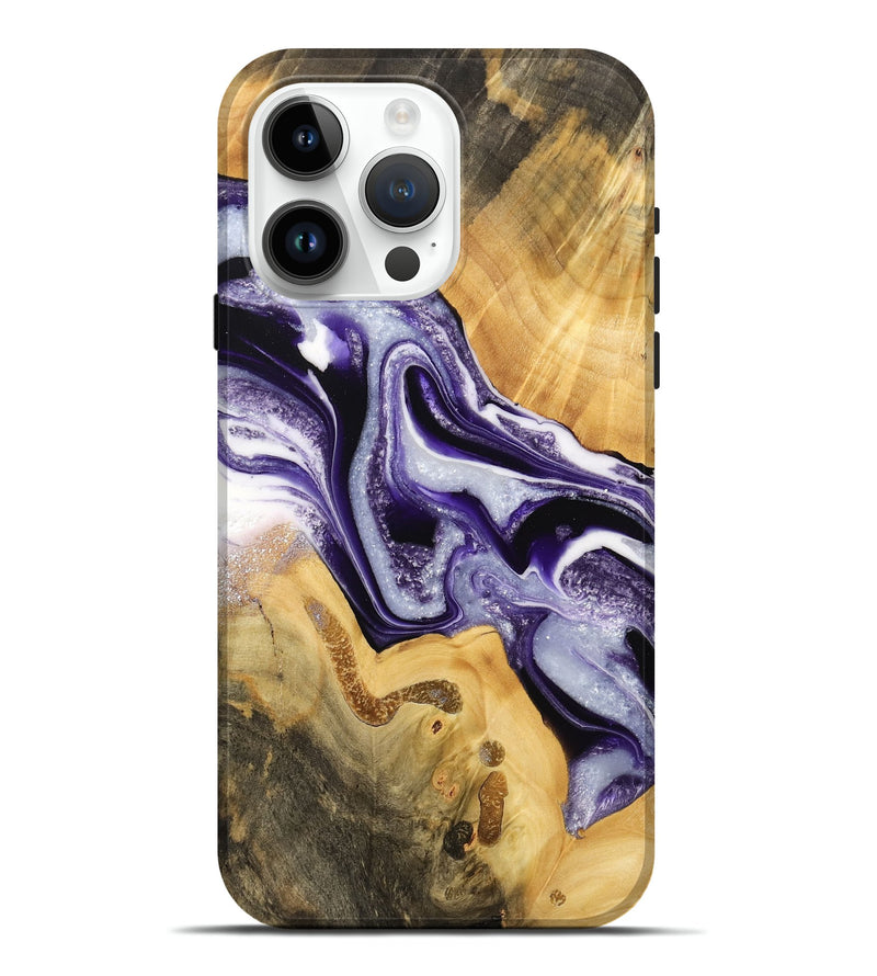 iPhone 15 Pro Max Wood Live Edge Phone Case - Savanna (Purple, 733881)