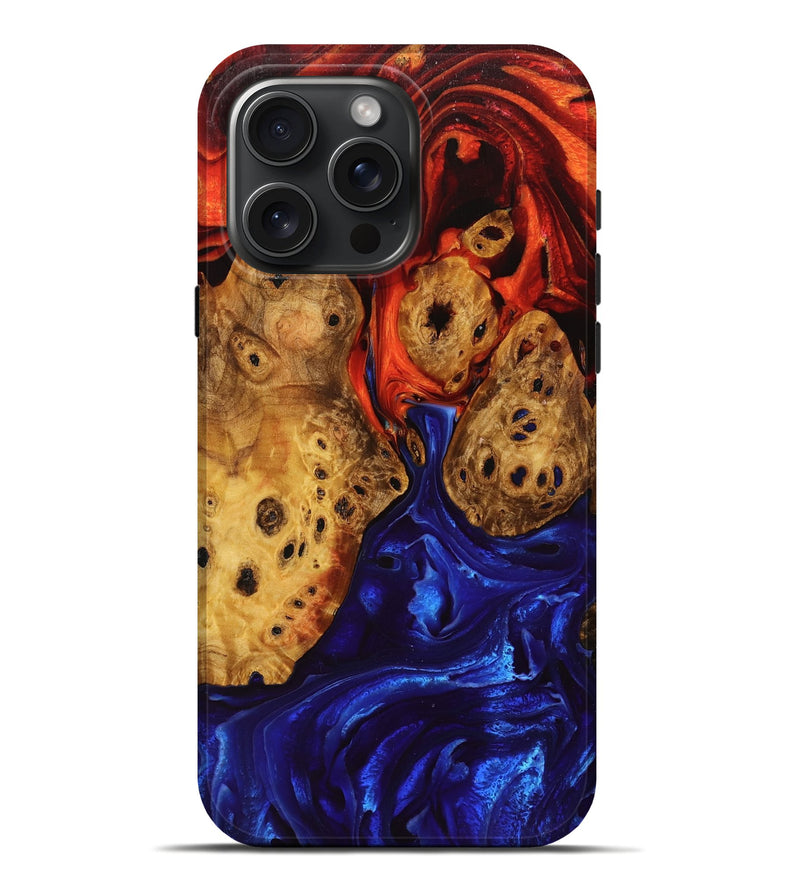 iPhone 16 Pro Max Wood Live Edge Phone Case - Fayre (Fire & Ice, 734344)