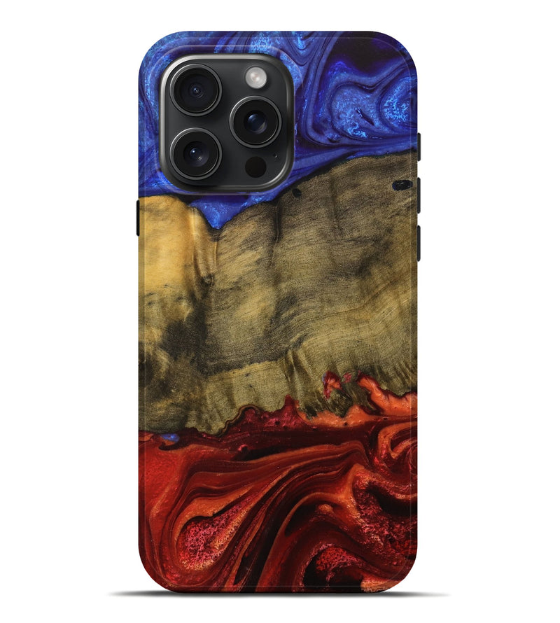iPhone 16 Pro Max Wood Live Edge Phone Case - Karan (Fire & Ice, 734348)