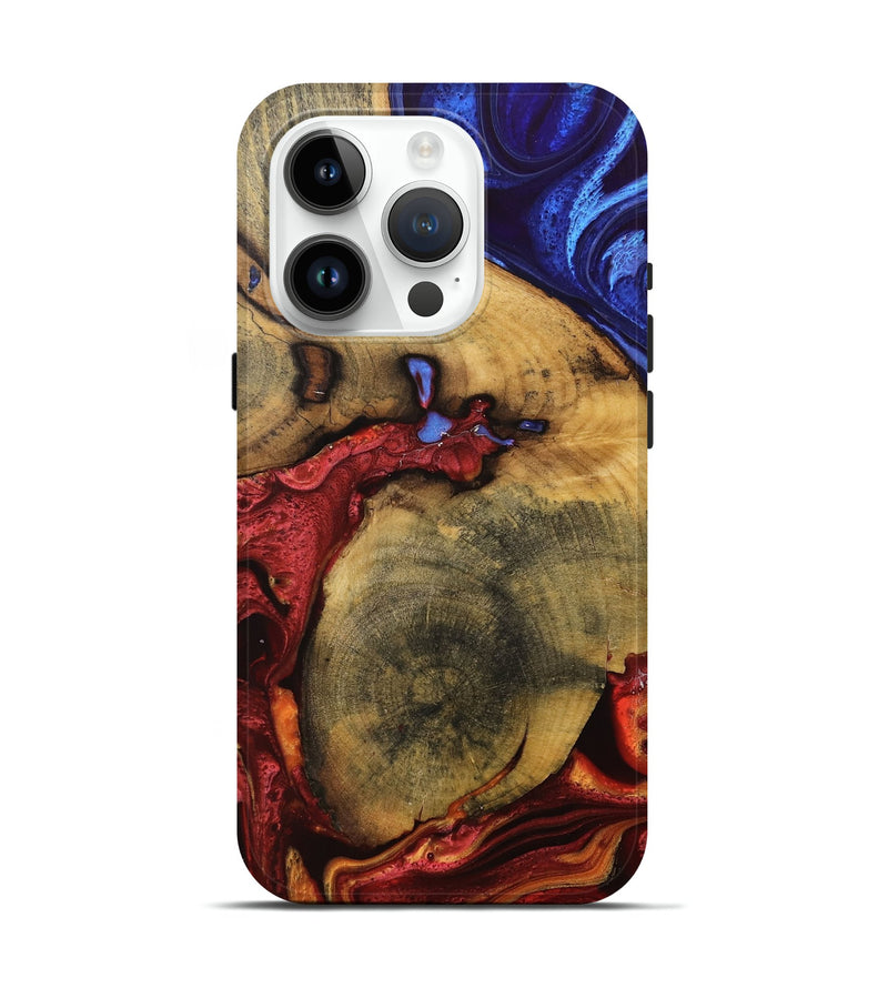 iPhone 15 Pro Wood Live Edge Phone Case - Madyson (Fire & Ice, 734363)