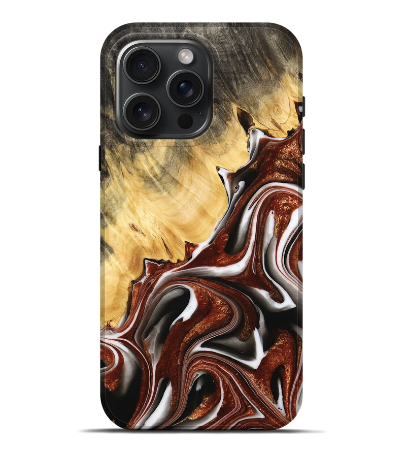 iPhone 16 Pro Max Wood Live Edge Phone Case - Kippy (Black & White, 734592)