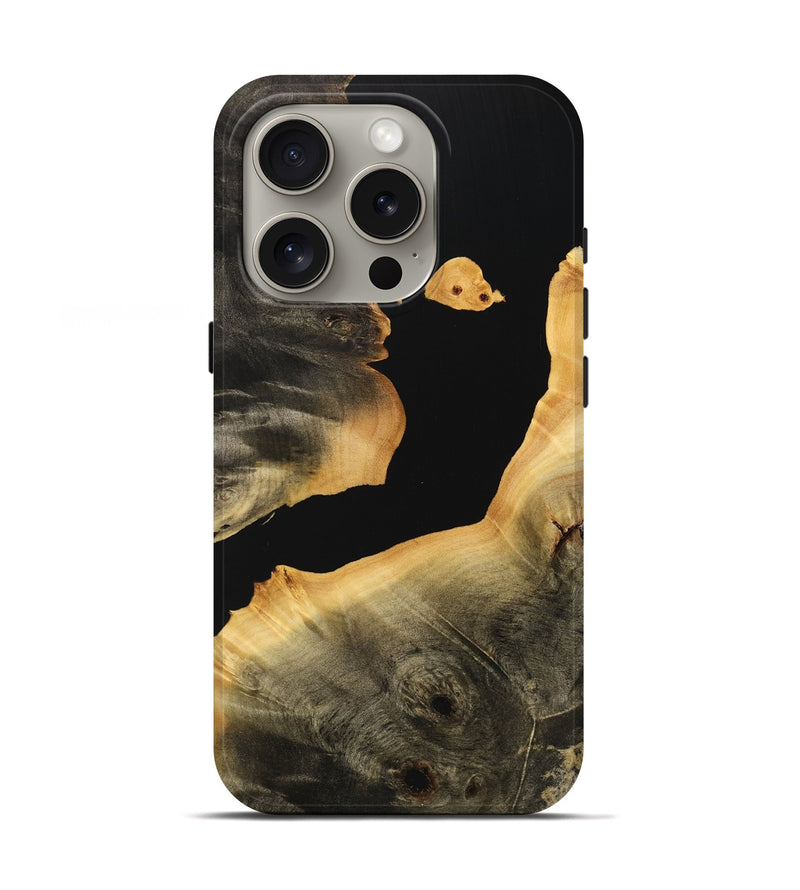 iPhone 16 Pro Wood Live Edge Phone Case - Kelcy (Pure Black, 734594)