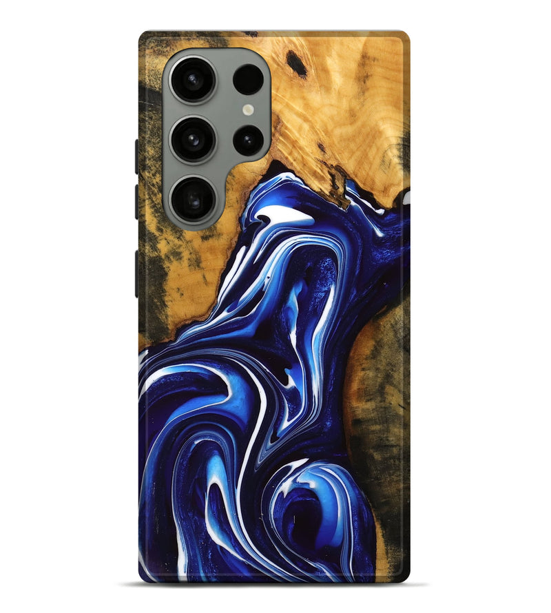 Galaxy S23 Ultra Wood Live Edge Phone Case - Ivonne (Blue, 734607)