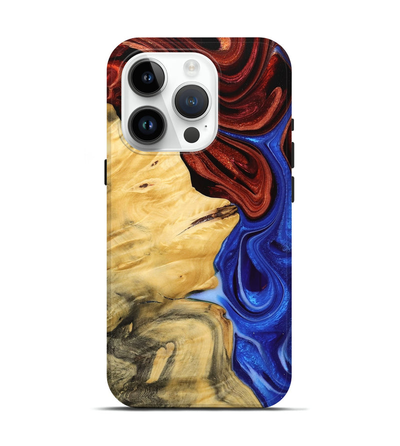 iPhone 15 Pro Wood Live Edge Phone Case - Mika (Fire & Ice, 734620)