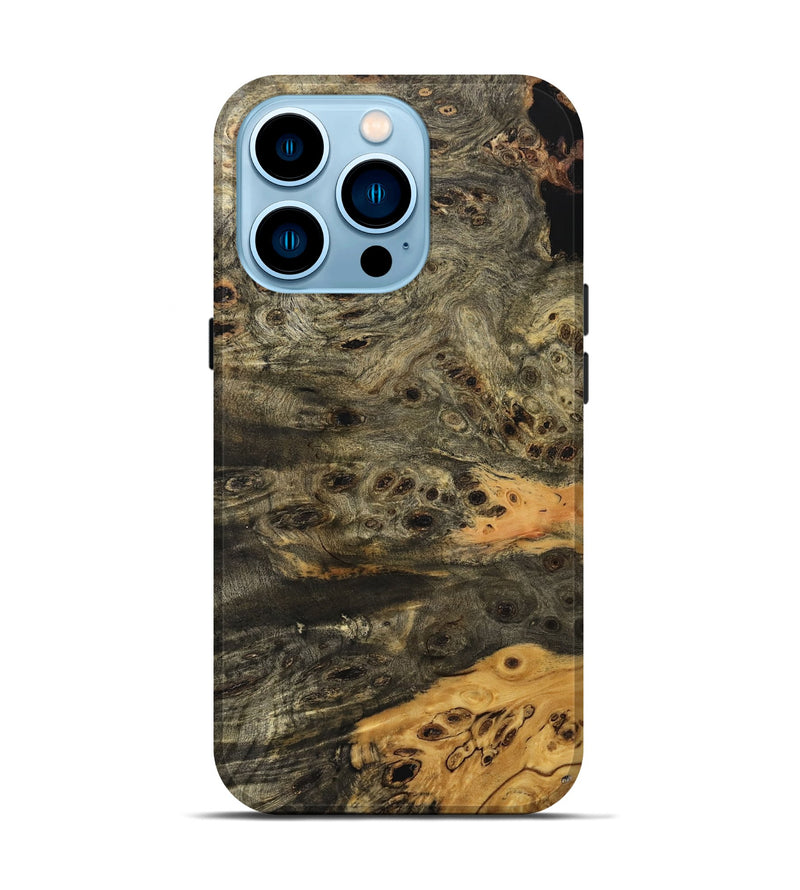 iPhone 14 Pro Wood Live Edge Phone Case - Pepper (Wood Burl, 734876)