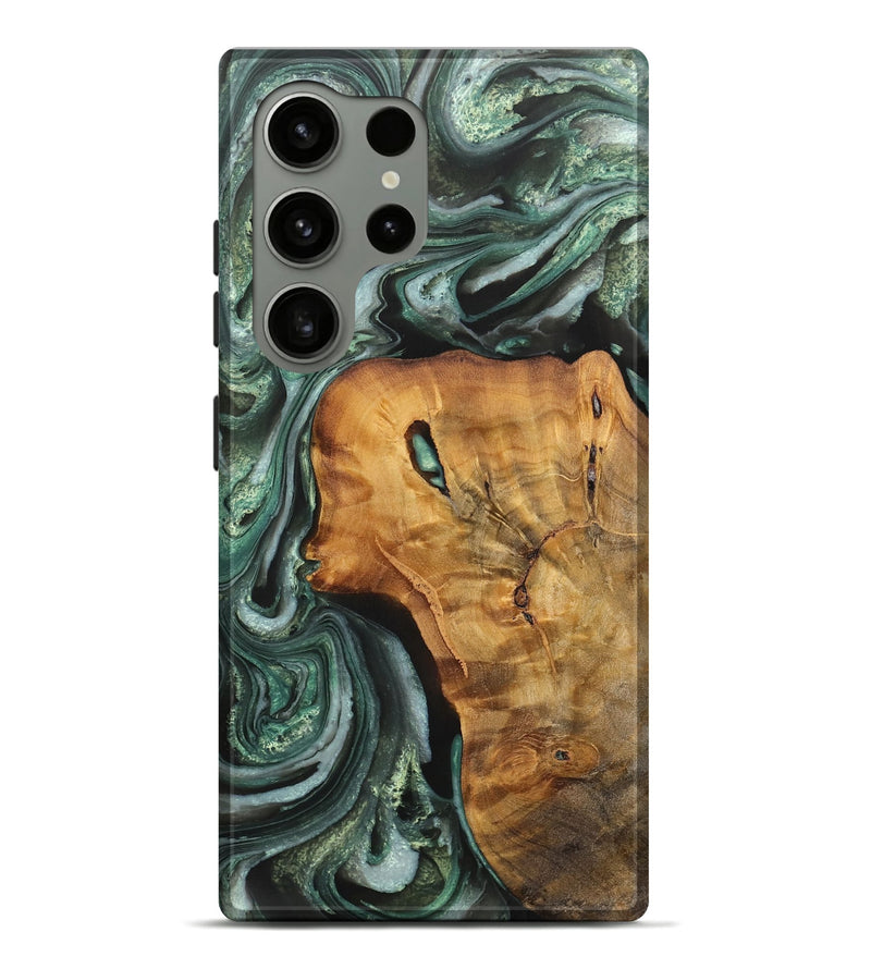Galaxy S24 Ultra Wood Live Edge Phone Case - Areli (Green, 734883)