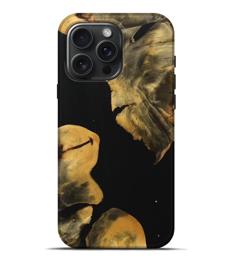 iPhone 16 Pro Max Wood Live Edge Phone Case - Audley (Pure Black, 734887)