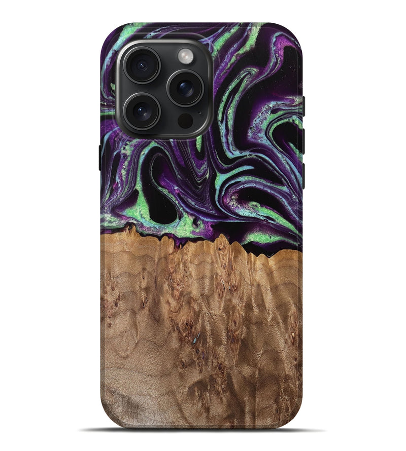 iPhone 16 Pro Max Wood Live Edge Phone Case - Alexys (Purple, 734888)