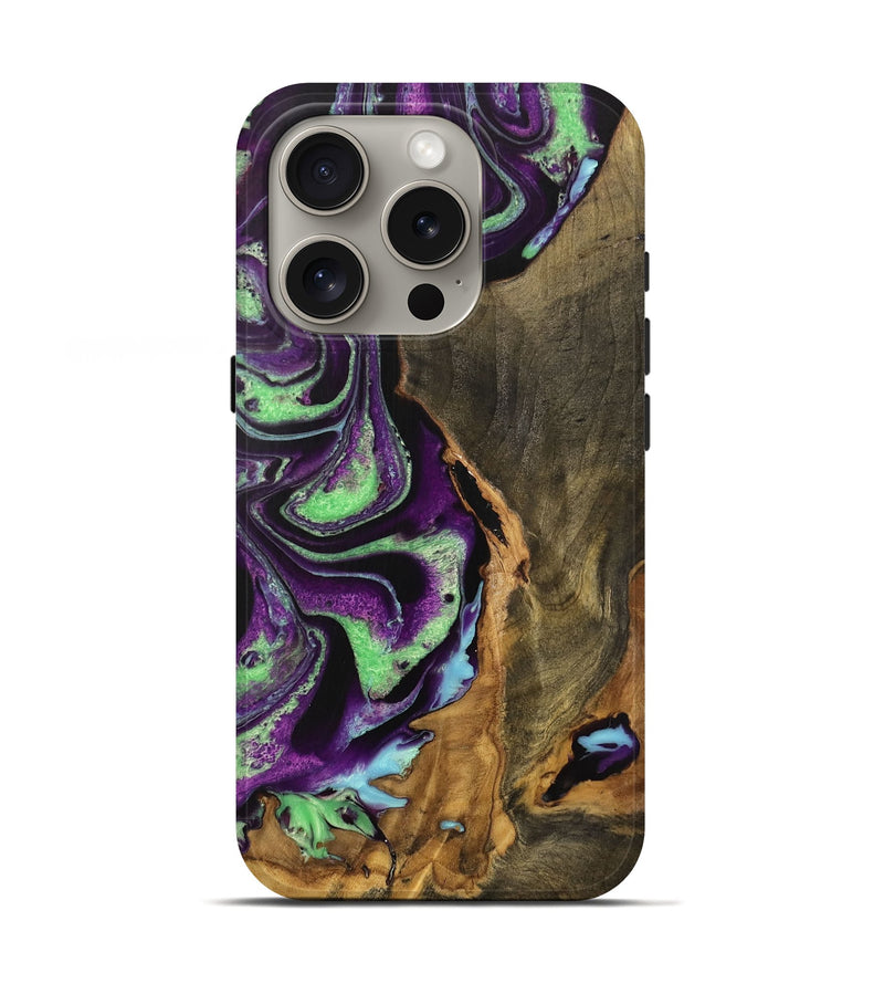 iPhone 16 Pro Wood Live Edge Phone Case - Nissy (Purple, 734889)