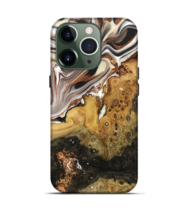 iPhone 13 Pro Wood Live Edge Phone Case - Simmie (Black & White, 734902)