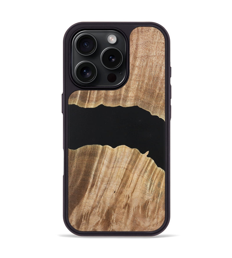 iPhone 16 Pro Wood Phone Case - Devonne (Pure Black, 735228)