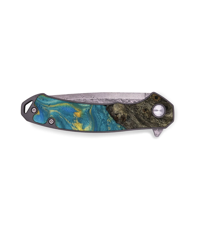 EDC Wood Pocket Knife - Vella (Teal & Gold, 735400)